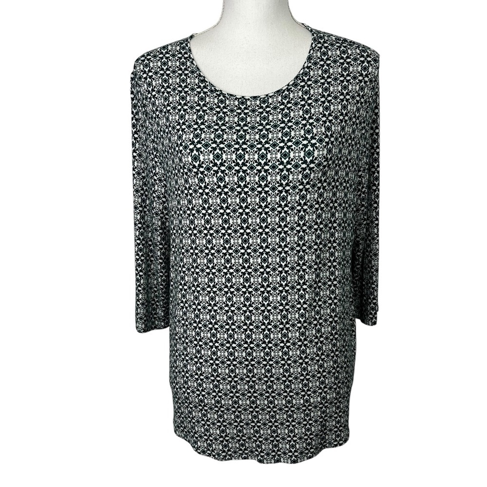J.Jill Wearever Collection Women’s Pullover Knit Shirt Sz Large Multi Colors